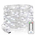 2020 Heißer Verkauf Feuerwerkslampe Warmweiß 33ft 100 LED Outdoor Wasserdichte Dekorative Feiertag Solar LED Garten Lichterketten